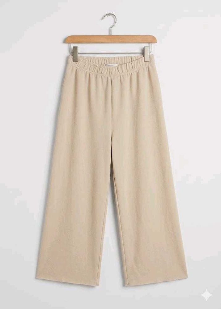 Beige Wide Leg Pants