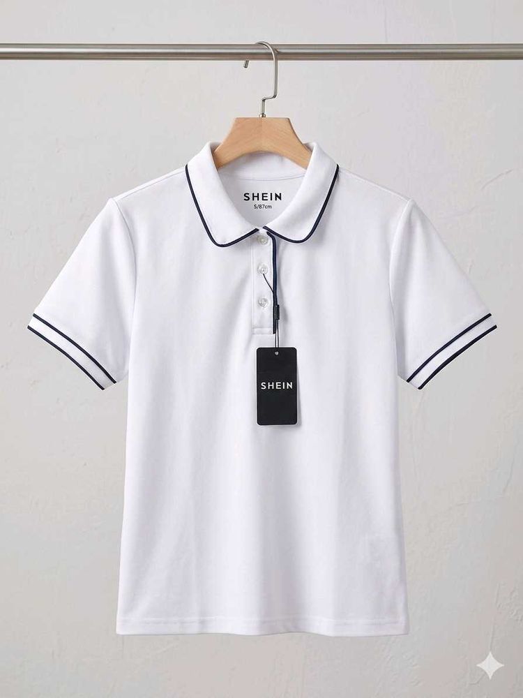 Branded  Polo Shirt with Navy Trim