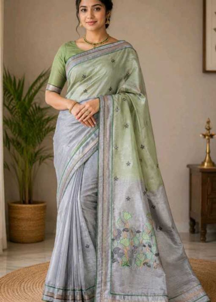 silk embroidery work sare