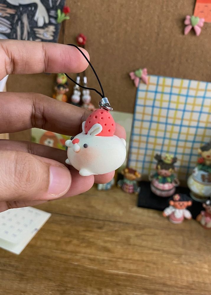 Cute Kawaii Strawberry bunny Charm