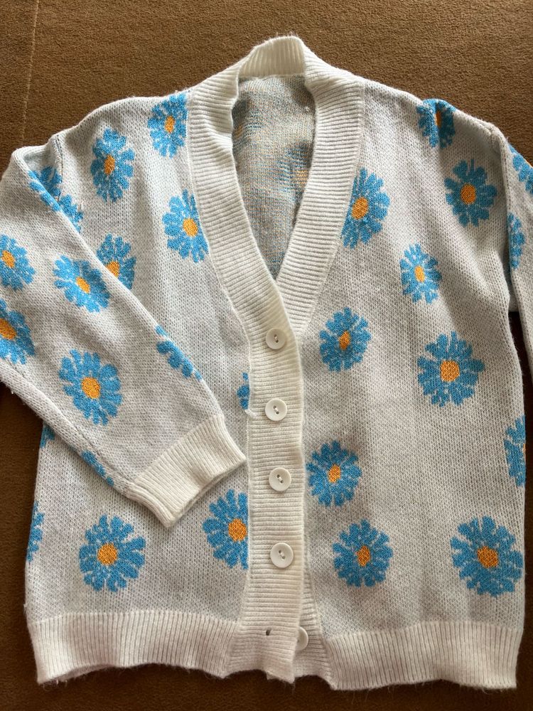 Cute Floral Print Cardigan