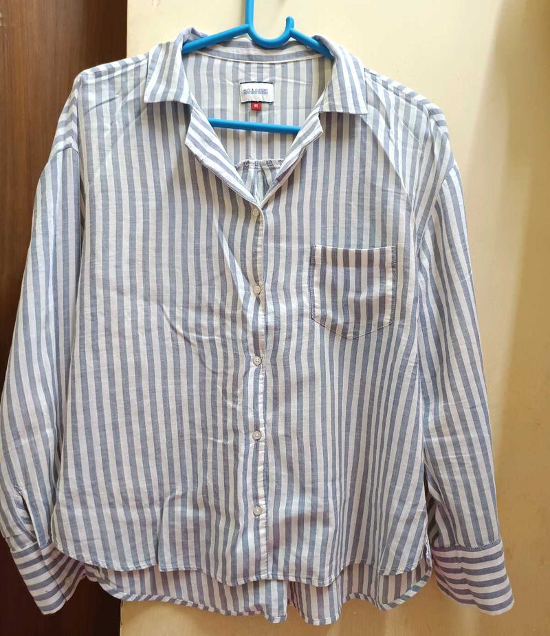 Striped Button-Up Shirt