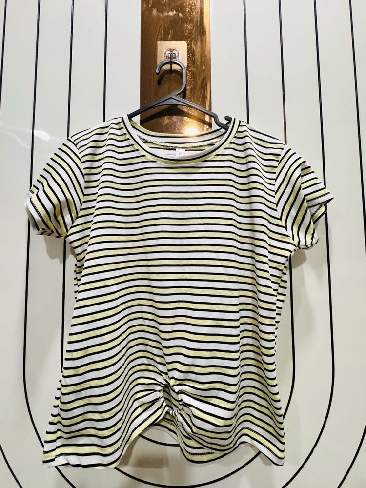 Striped Twist Front T-Shirt