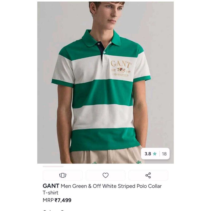 GANT Men's Striped Polo T-Shirt