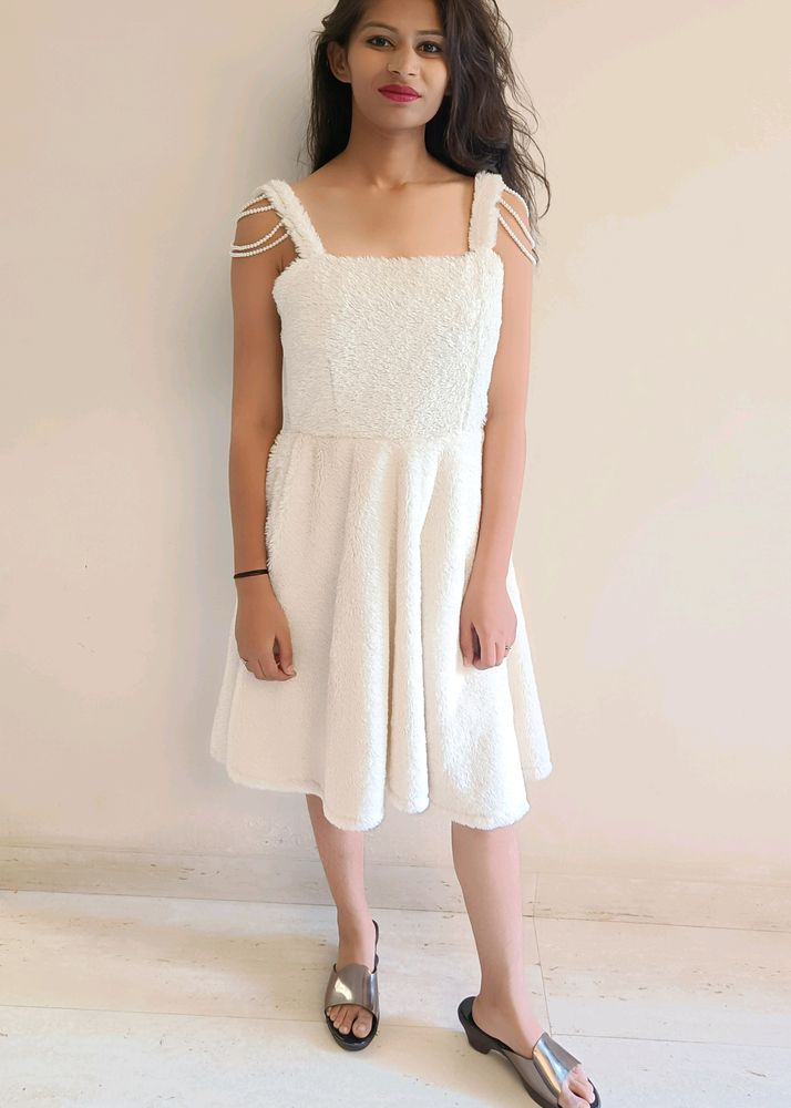 Fur White Dress