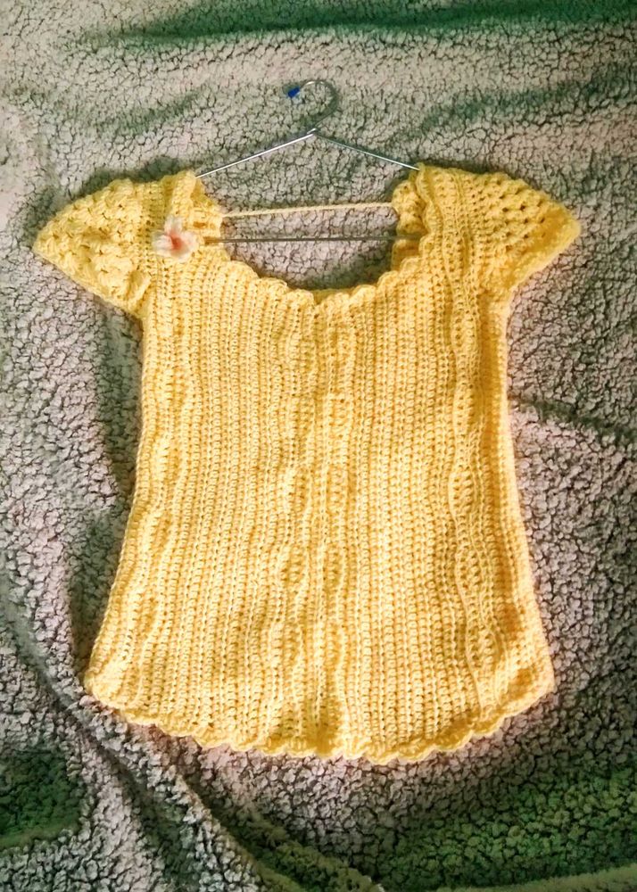 crochet lemon yellow top