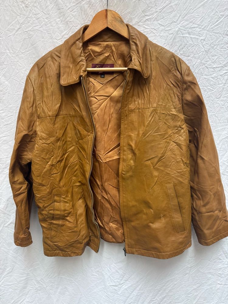 Brown Faux Leather Jacket