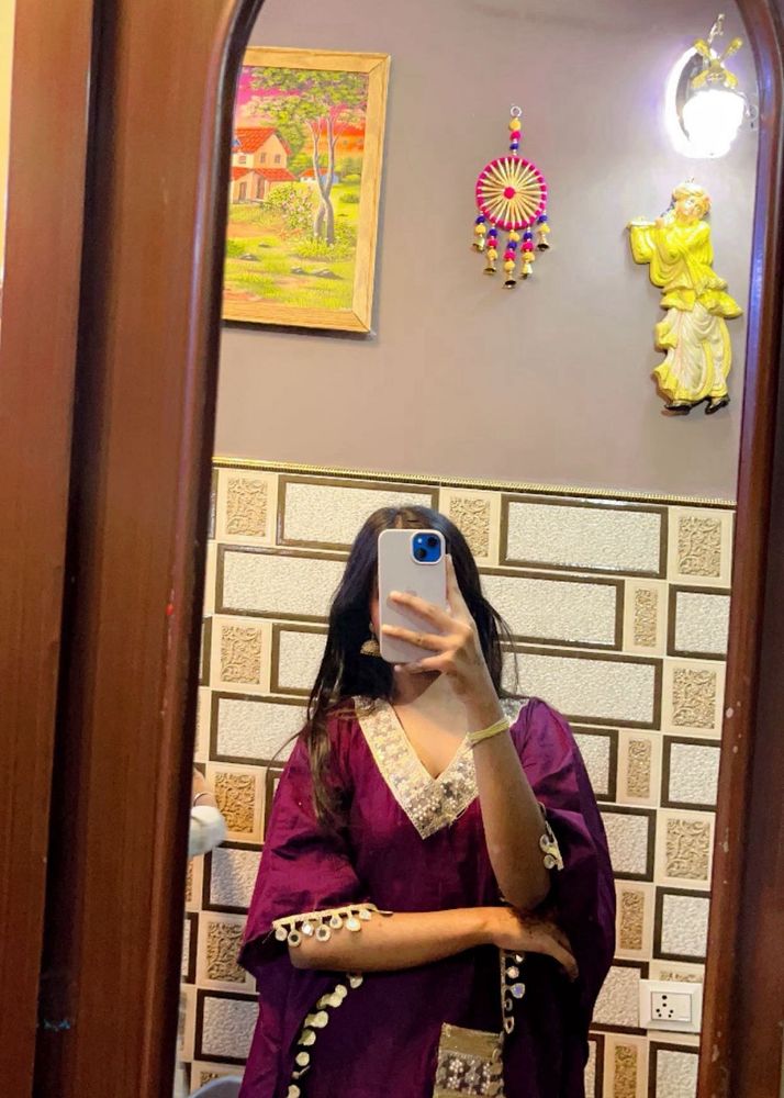 Afghanii cord set Elegant Purple Kurta and salwar