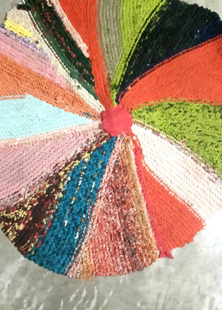 Handmade Colorful Circular Rug