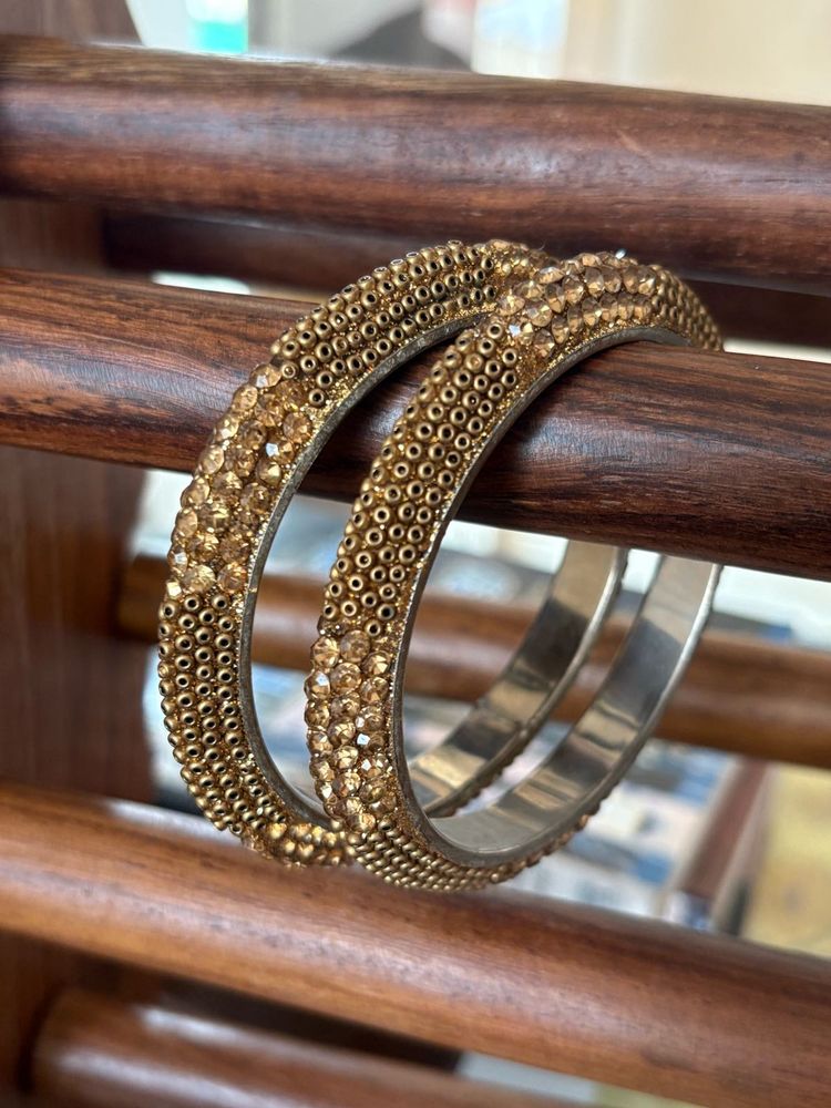 Gold Beaded Bangle Set