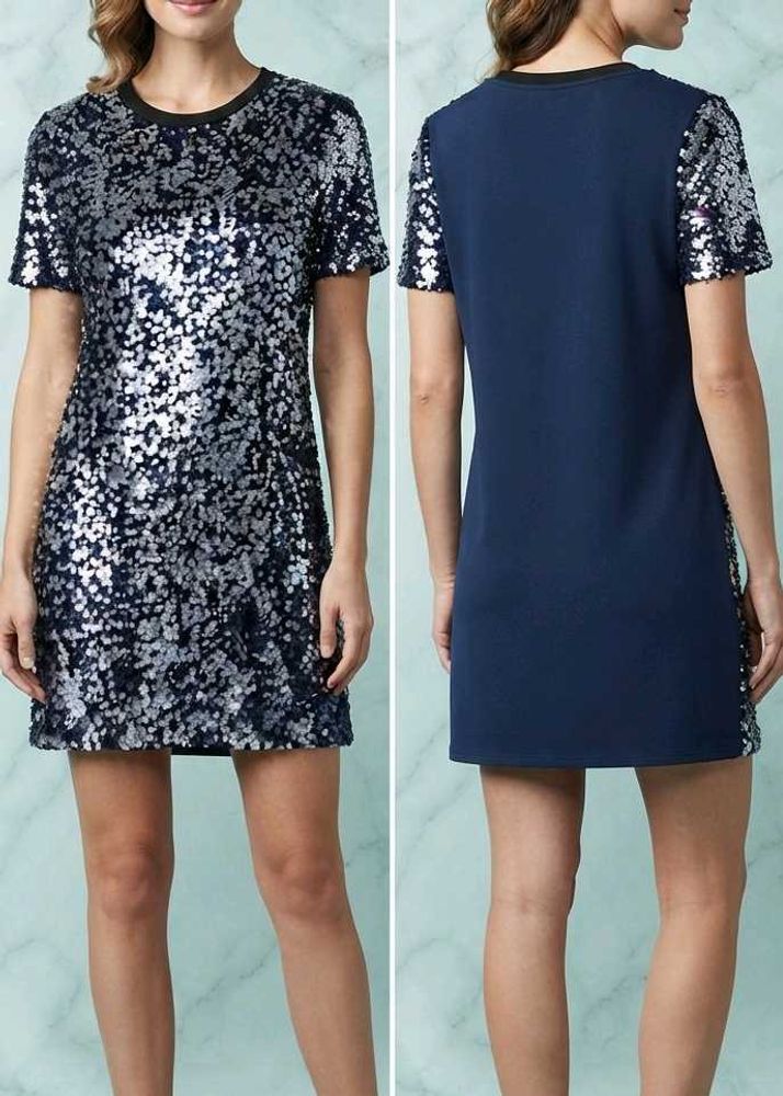 Sparkly Sequin Navy Blue Dress