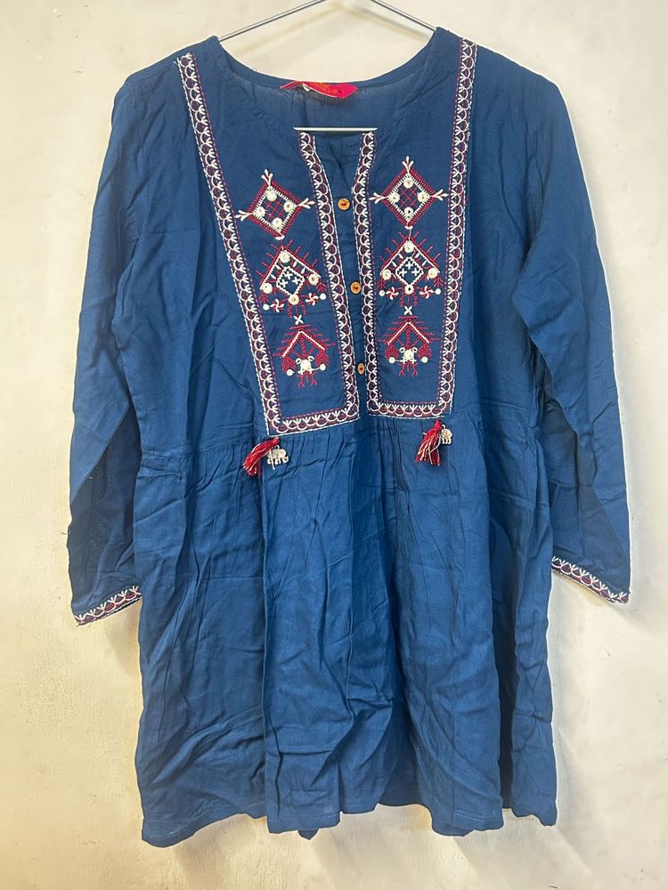 Embroidered Blue Kurta
