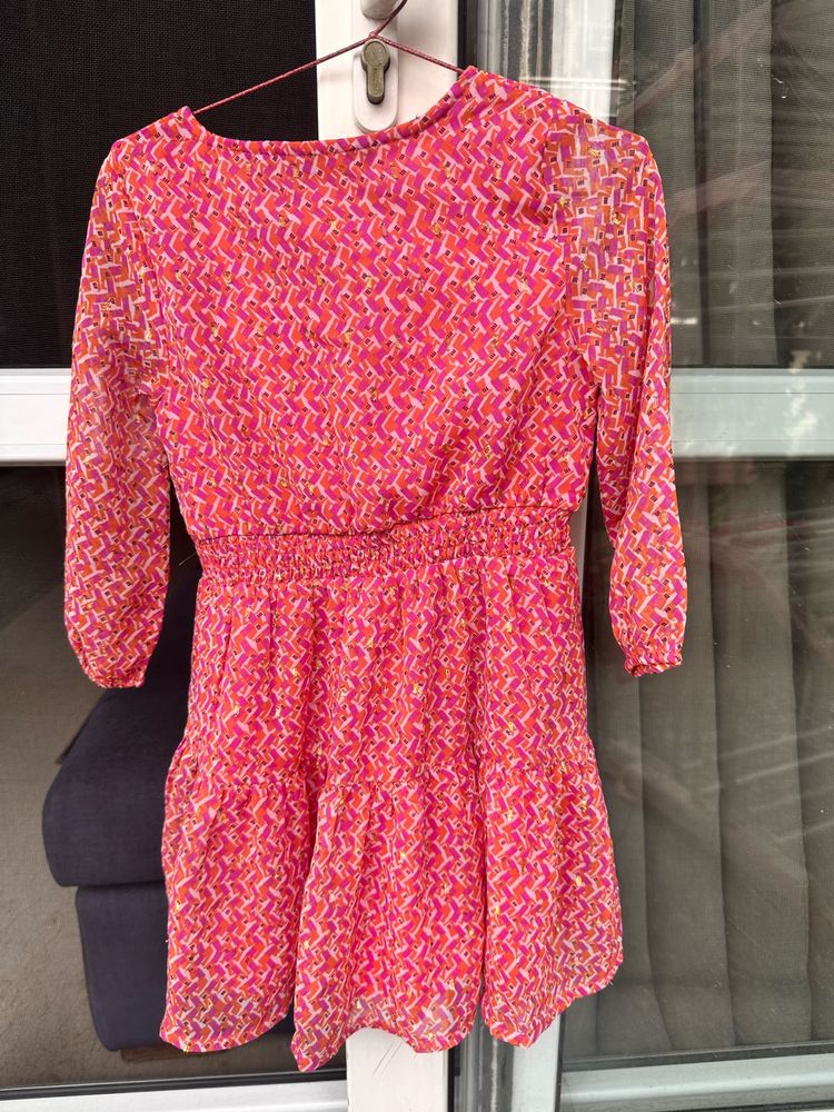 Chic Pink Printed Dress