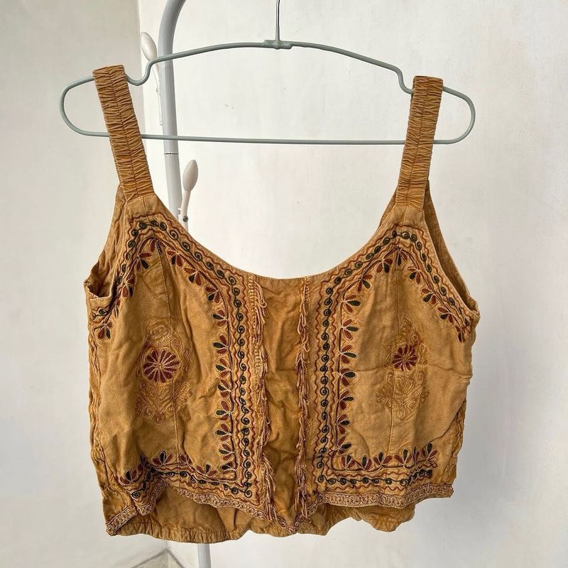 Embroidered Ethnic Crop Top