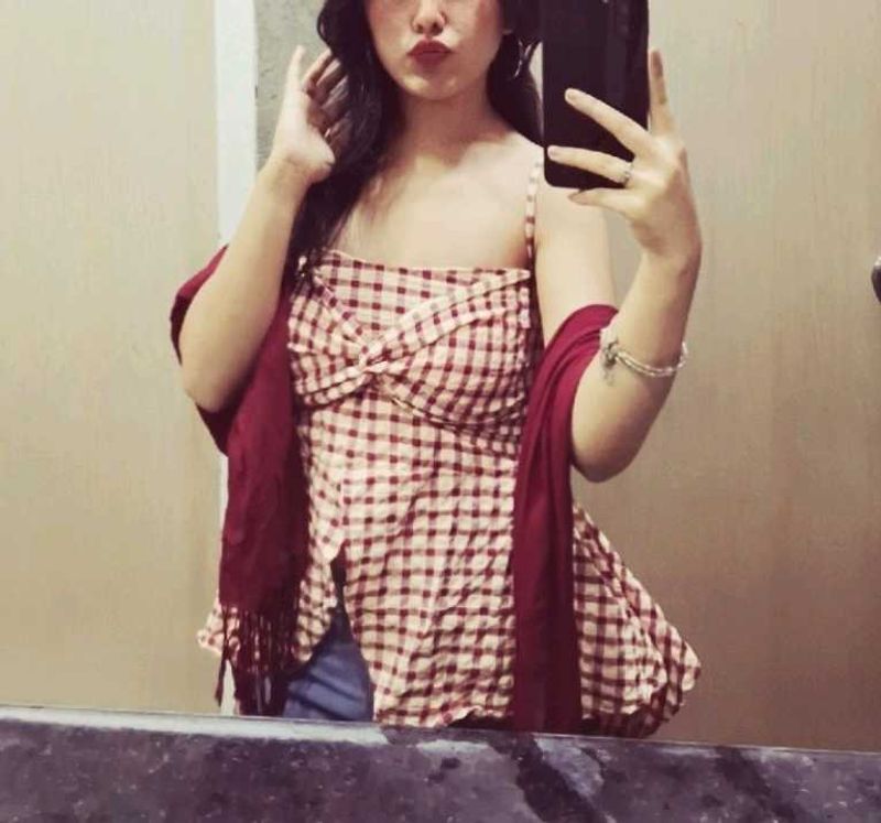 Chic Gingham Twist Front Cami Top