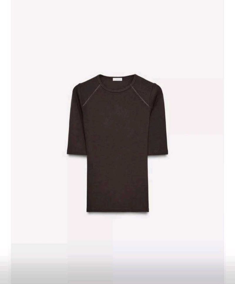 women's Brown Cotton T-Shirt