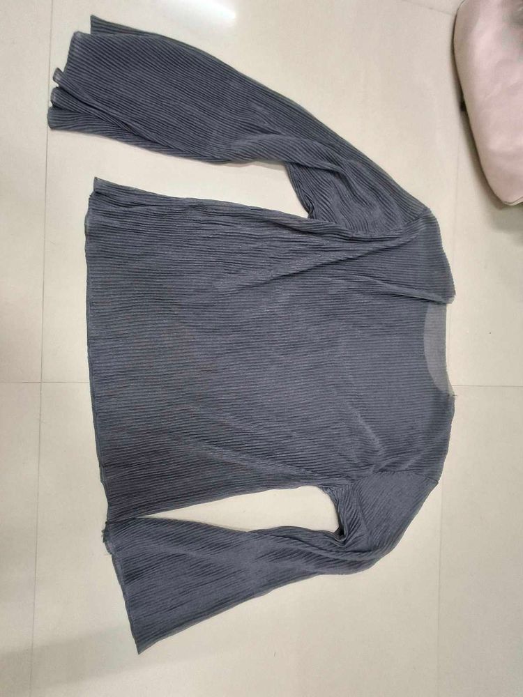 Pleated Bell Sleeve Top