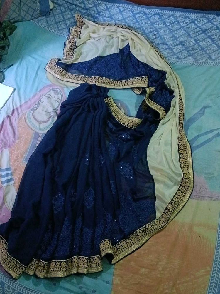 💙✨ Royal Blue Designer Saree