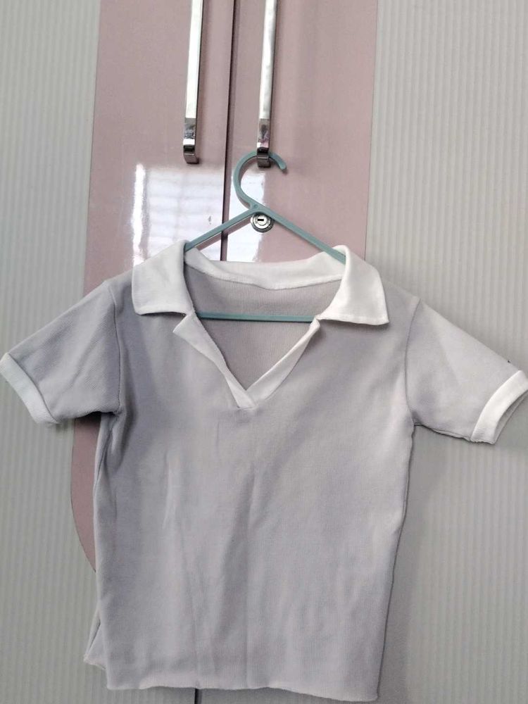 Casual Grey Polo T-Shirt