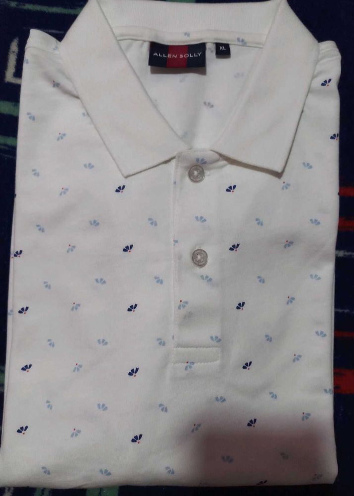 Original Allen Solly White Polo T-Shirt