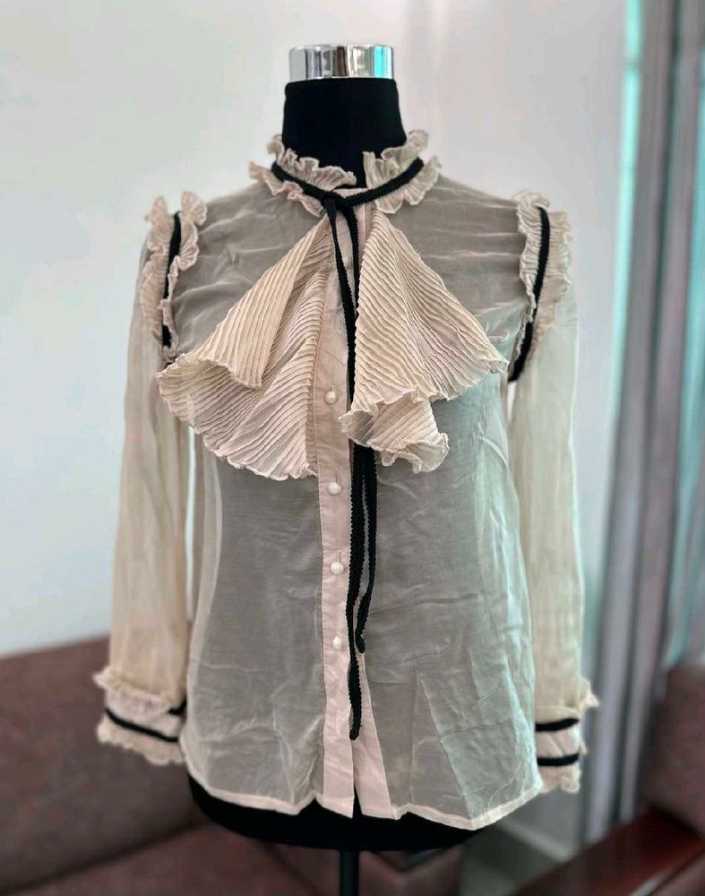 korean ruffled shirt