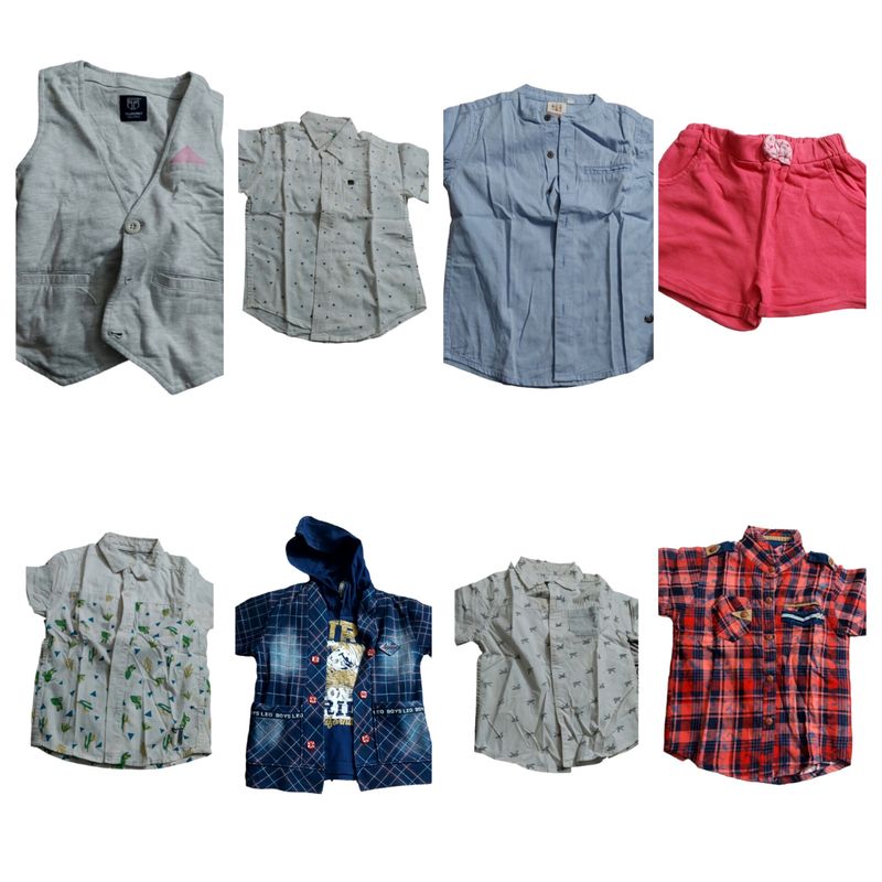 Combo Of 7 Shirts And 1 Shorts