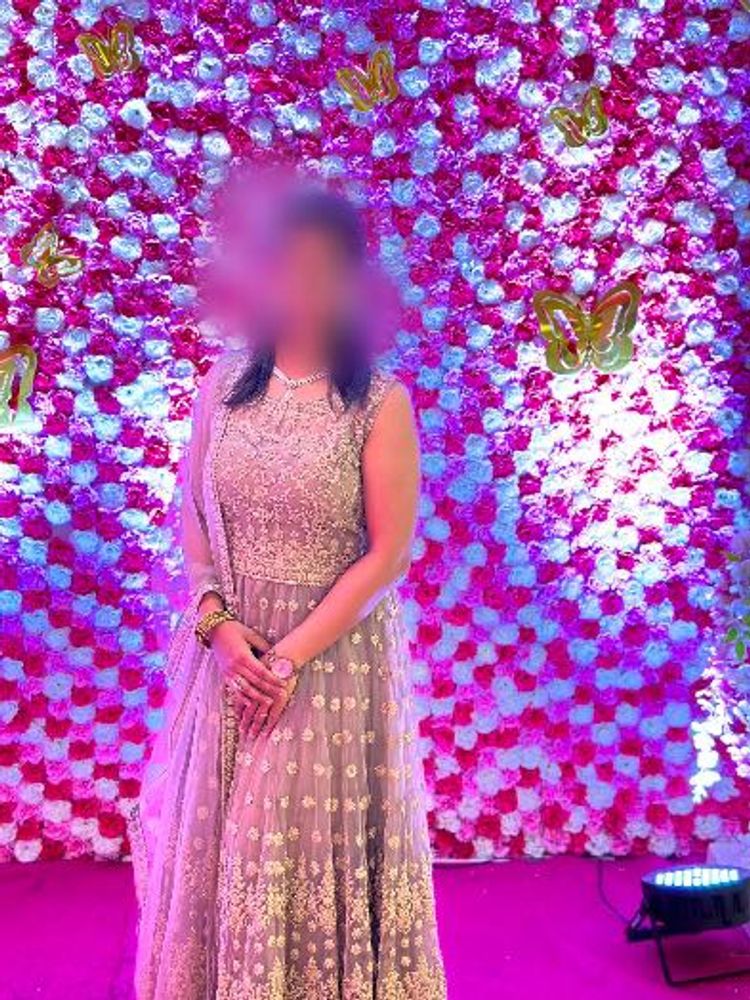 Designer Embroidered wedding gown pestal colour