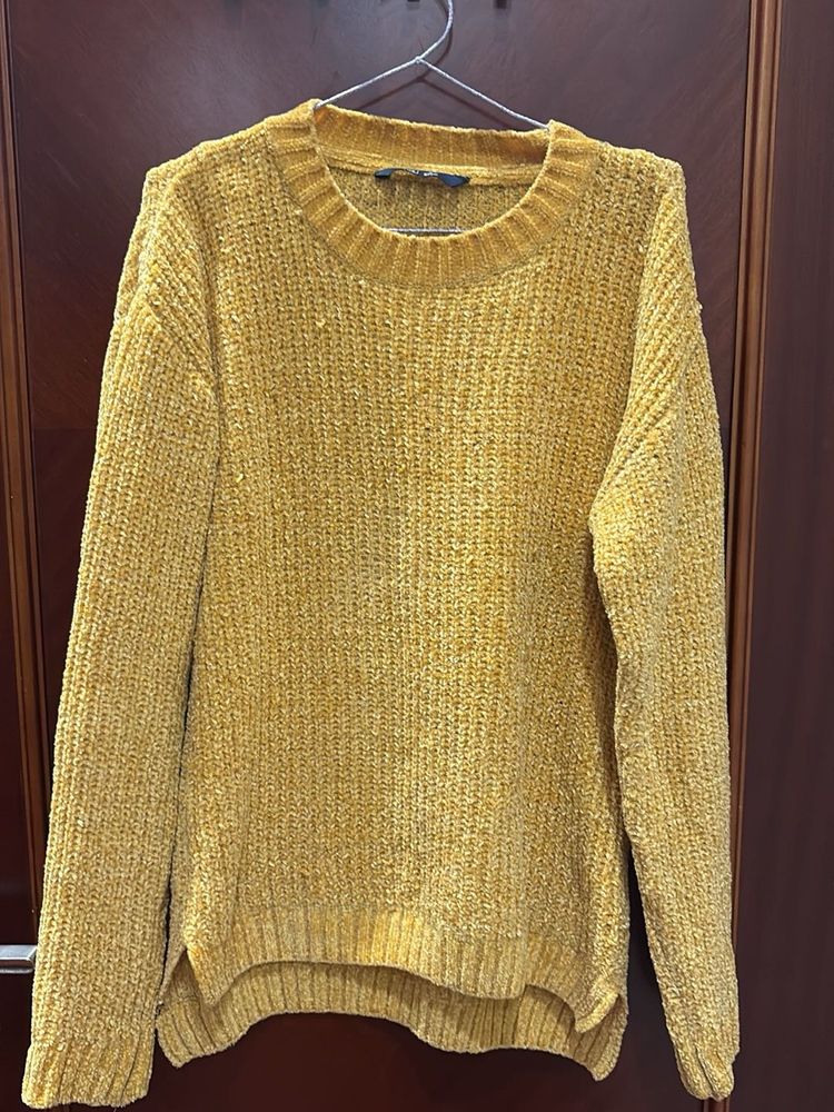 Mustard Knit Pullover Sweater
