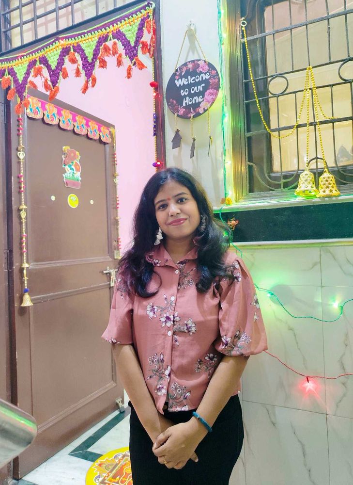 Stylish Floral Print Peach Top