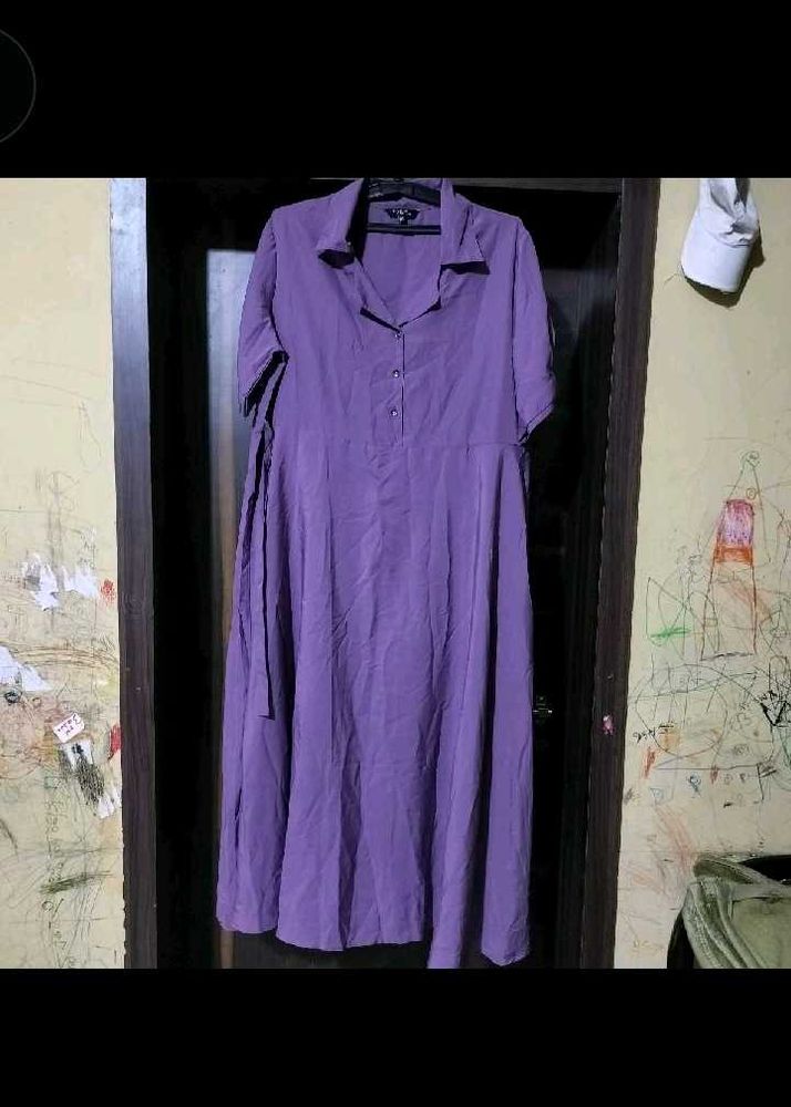 Elegant Purple Shirt Dress