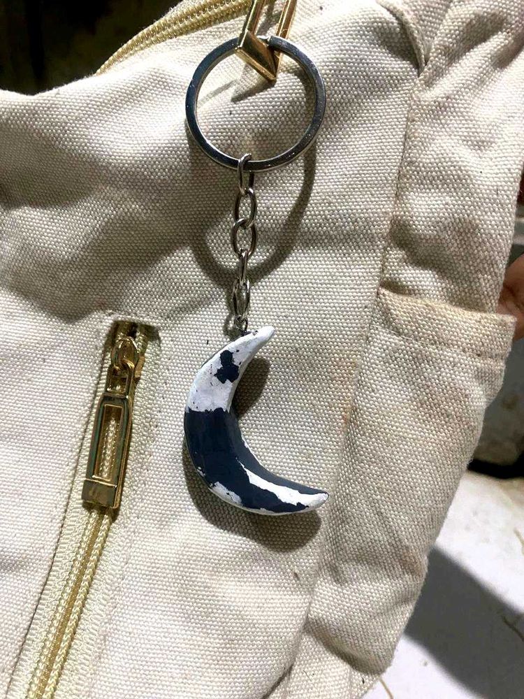 Crescent Moon Keychain Charm