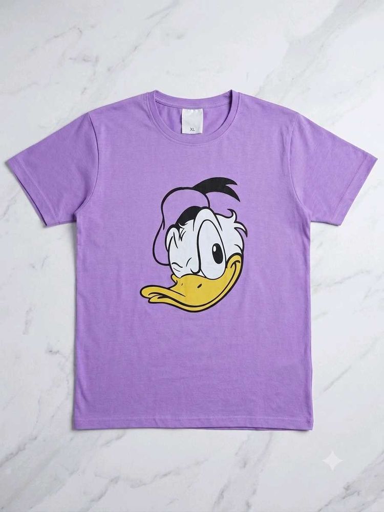 Purple Donald Duck Graphic T-Shirt