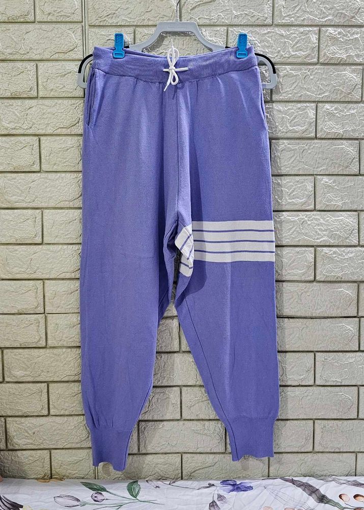 Purple Drawstring Jogger Pants