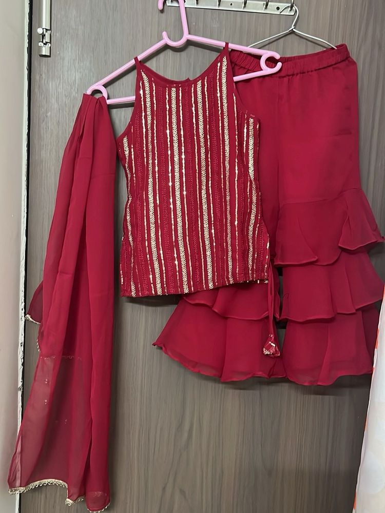 New  Kurta Set with Sharara for 6-8 y
