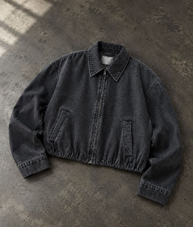 Black Denim Cropped Jacket