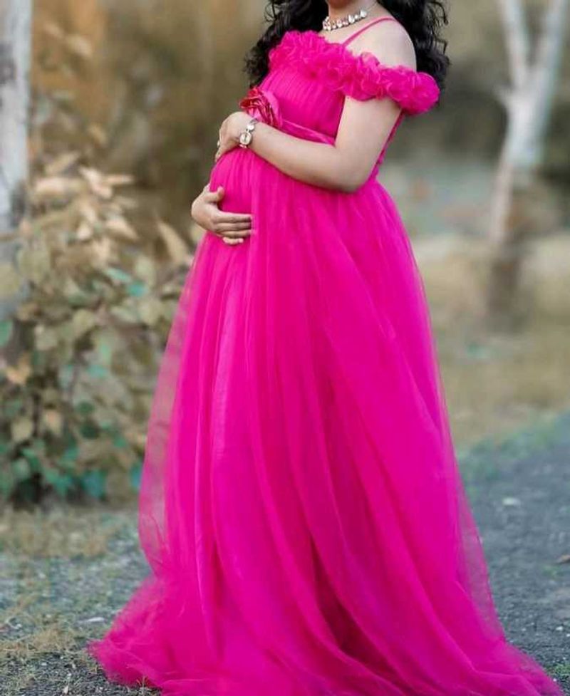 Elegant Pink Maternity Gown