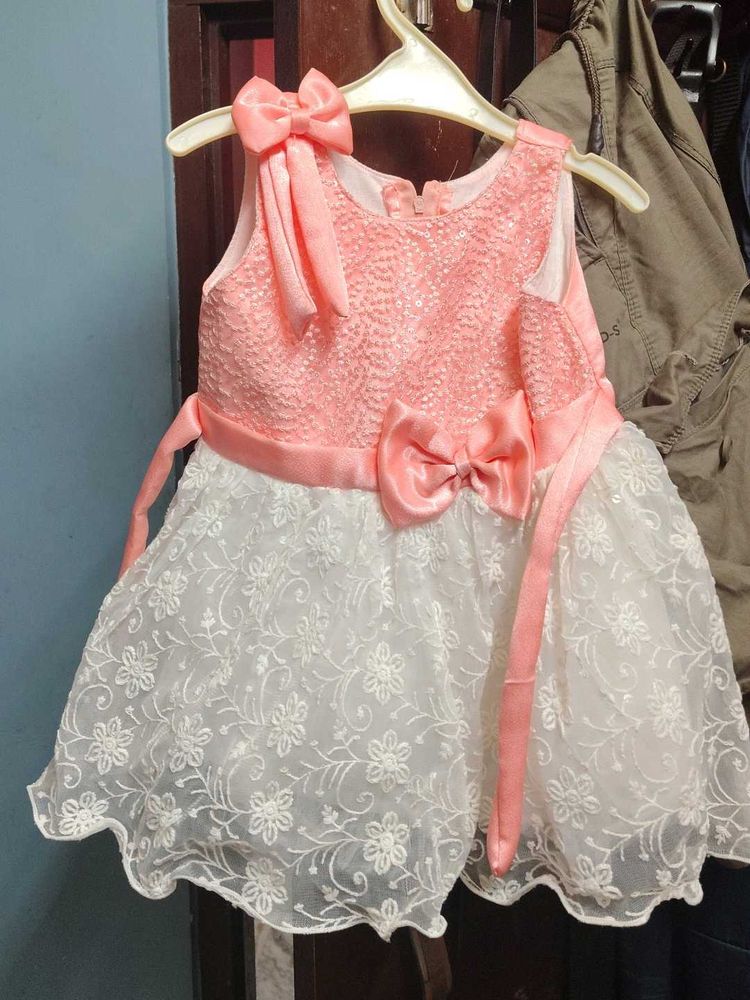 Party wear chikankari baby girl frock