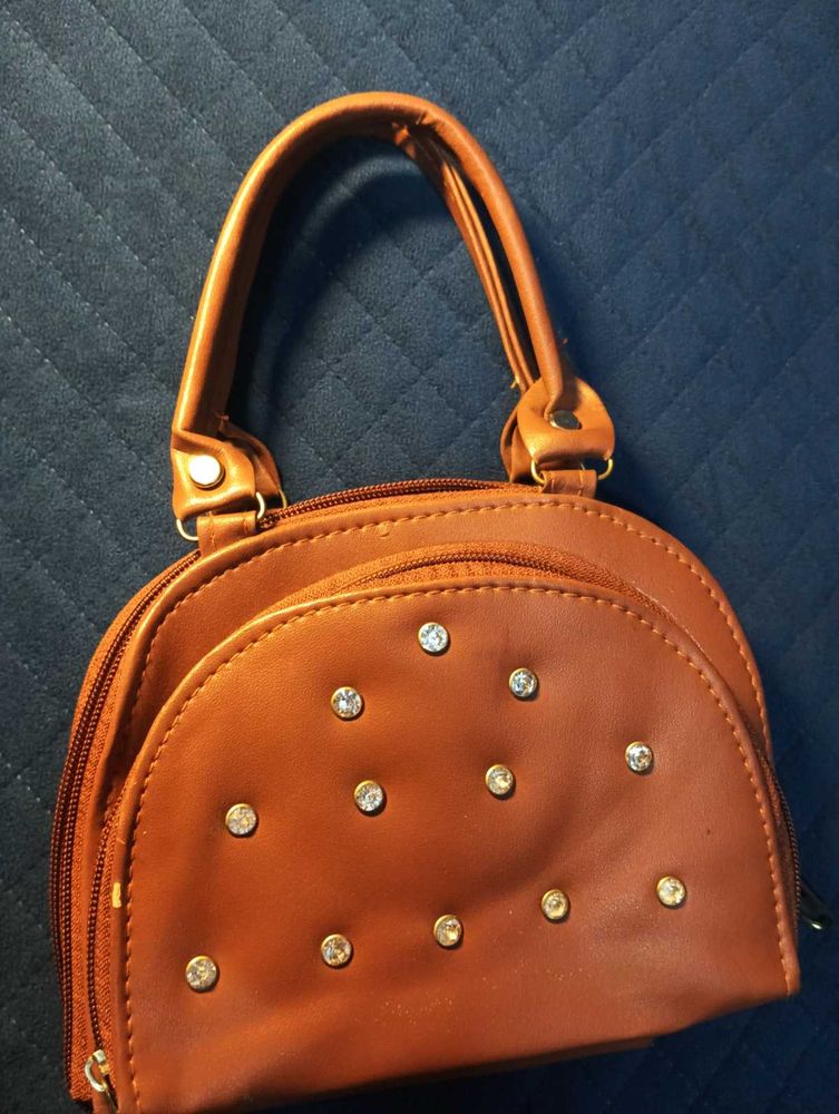 BRAND NEWW BAG 🎀Brown Embellished Handbag