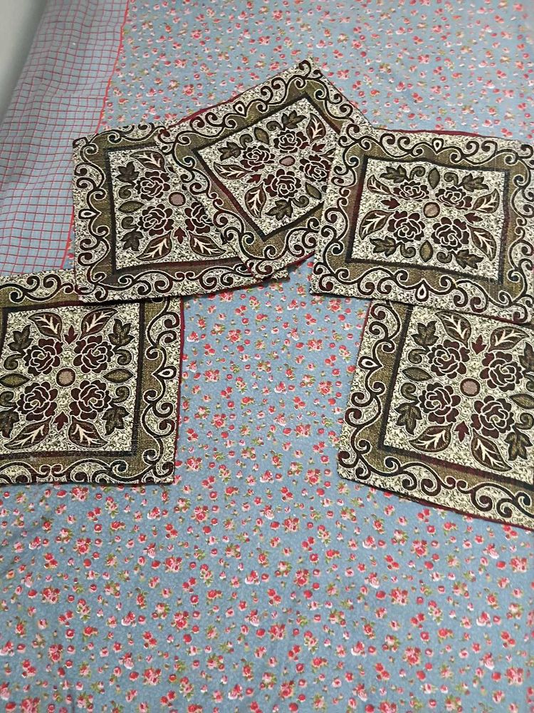 Set of 5 Vintage Floral Cushion Covers