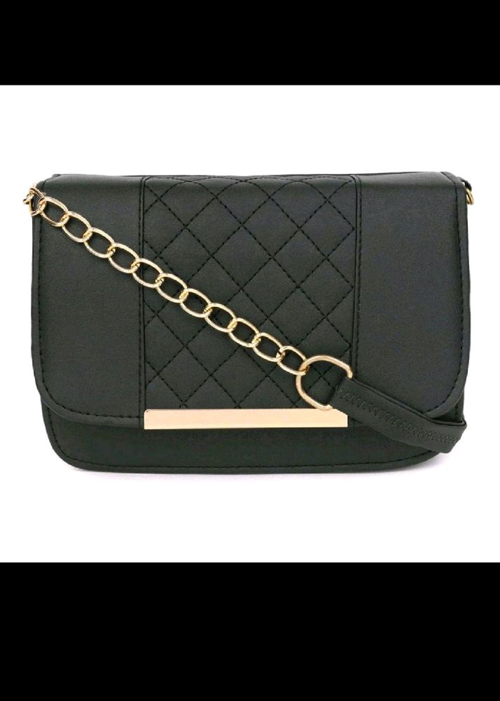 Black Sling Bag (with golden chain) @100