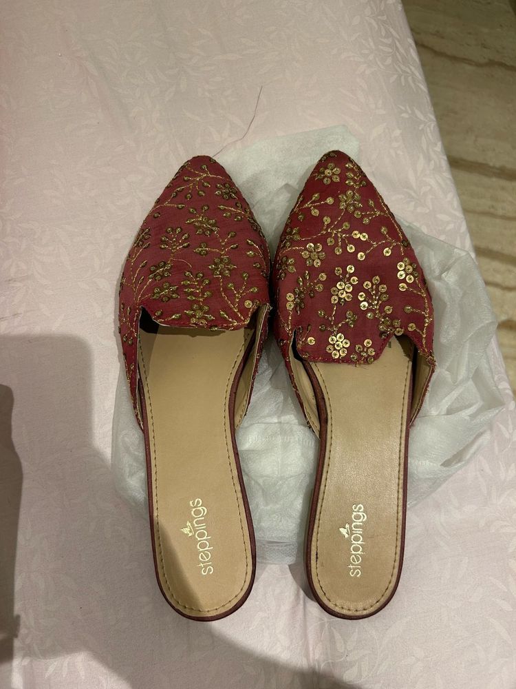 Embroidered Flats &amp; Sandals