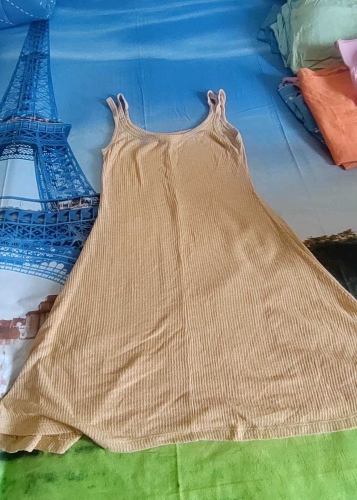 set of two yellow and Red Ribbed Tank Dress