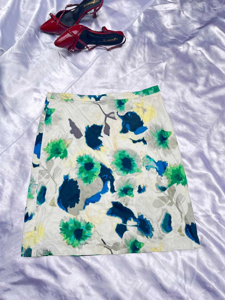 Floral Print A-line Skirt