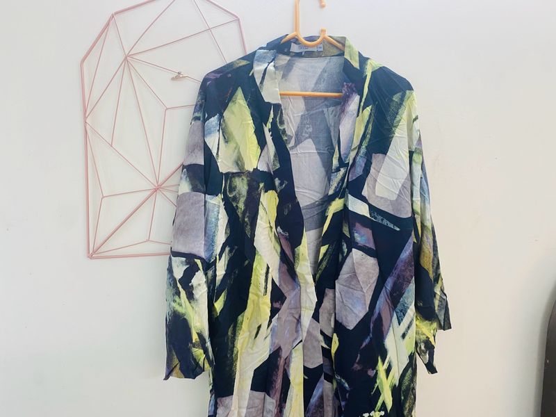 Classy Black And Neon Green Shrug