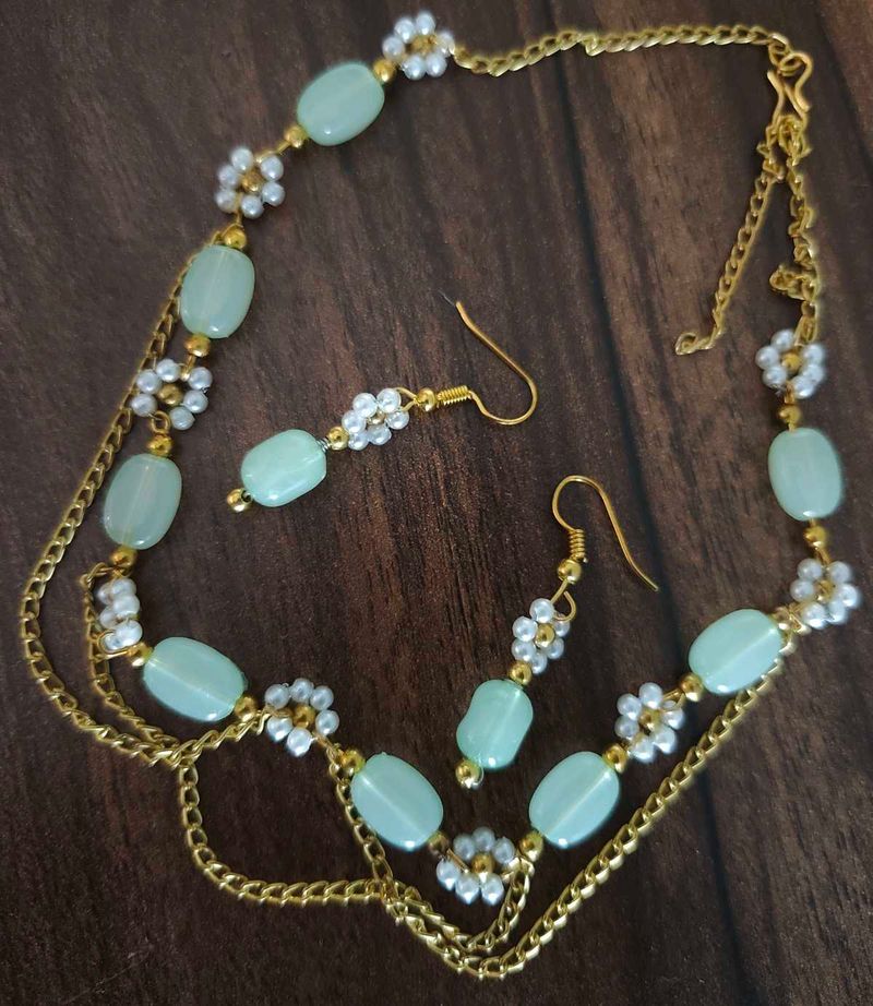 Elegant Beaded Necklace and Earring Set