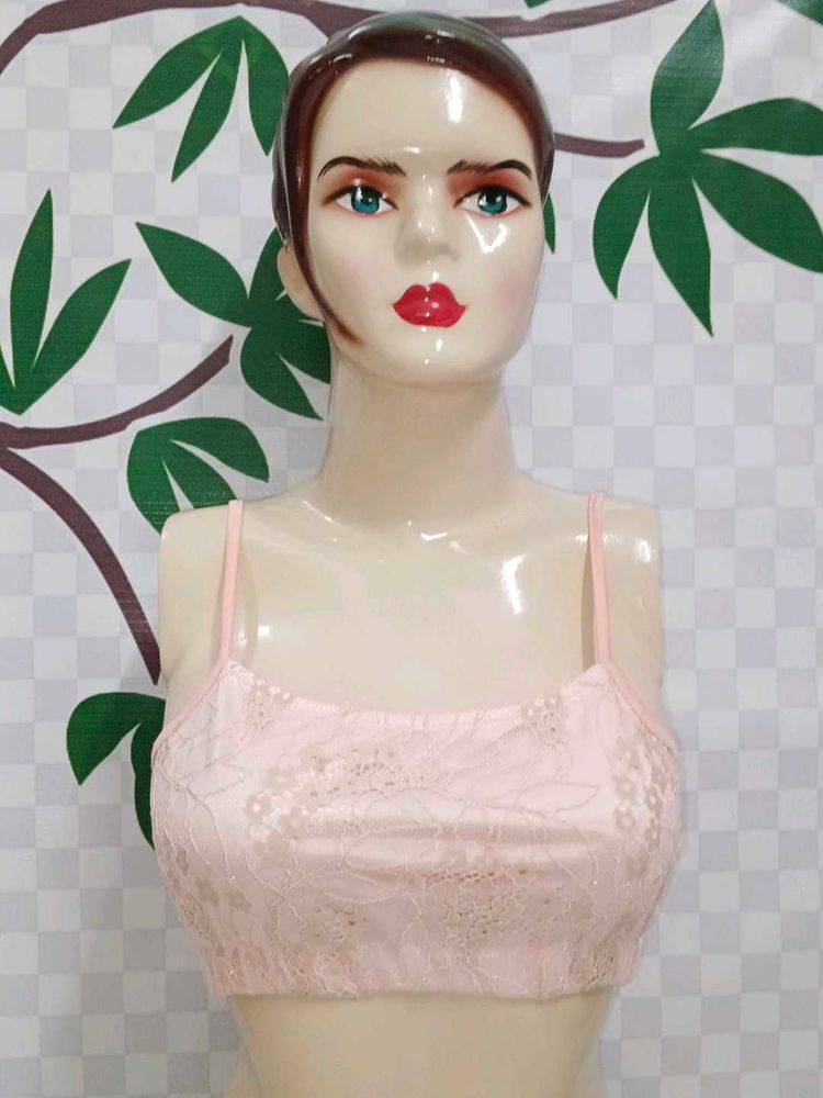 (600)Pink Lace Bralette