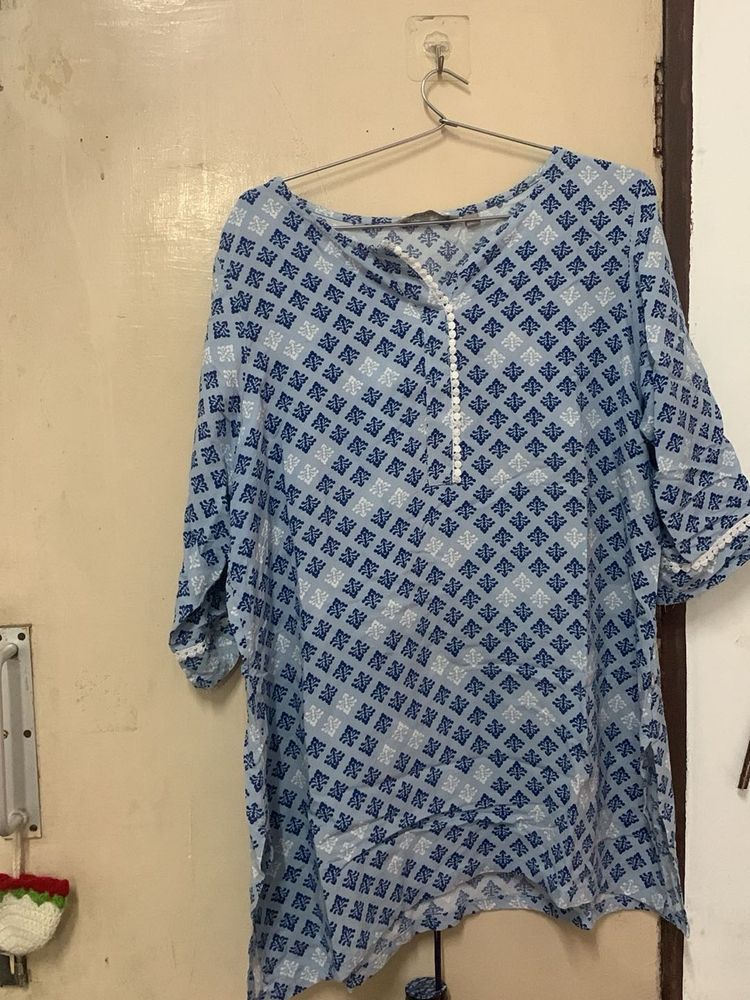 Blue Printed Kurta