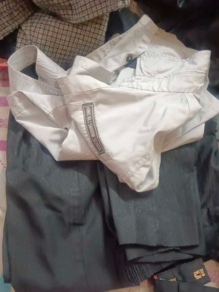 kids School Uniform Shirt &amp; Pants 4 pair
