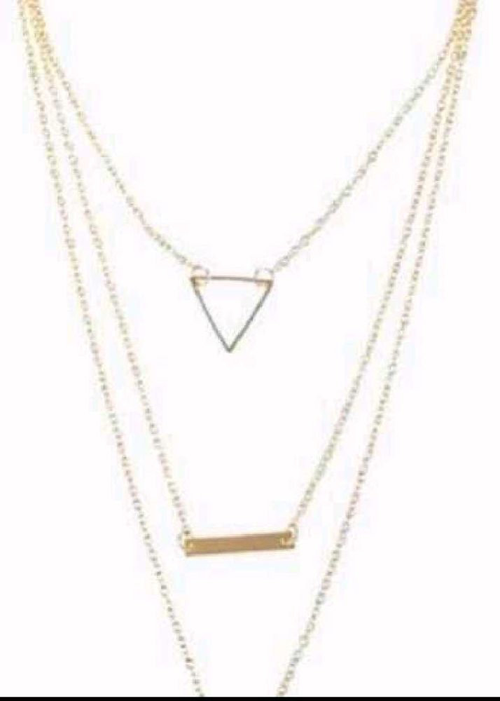 Layered Triangle Bar Necklace