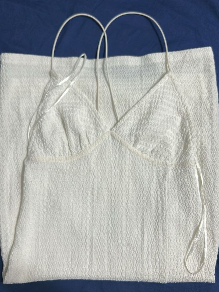 HnM White Spaghetti Strap Mini Dress